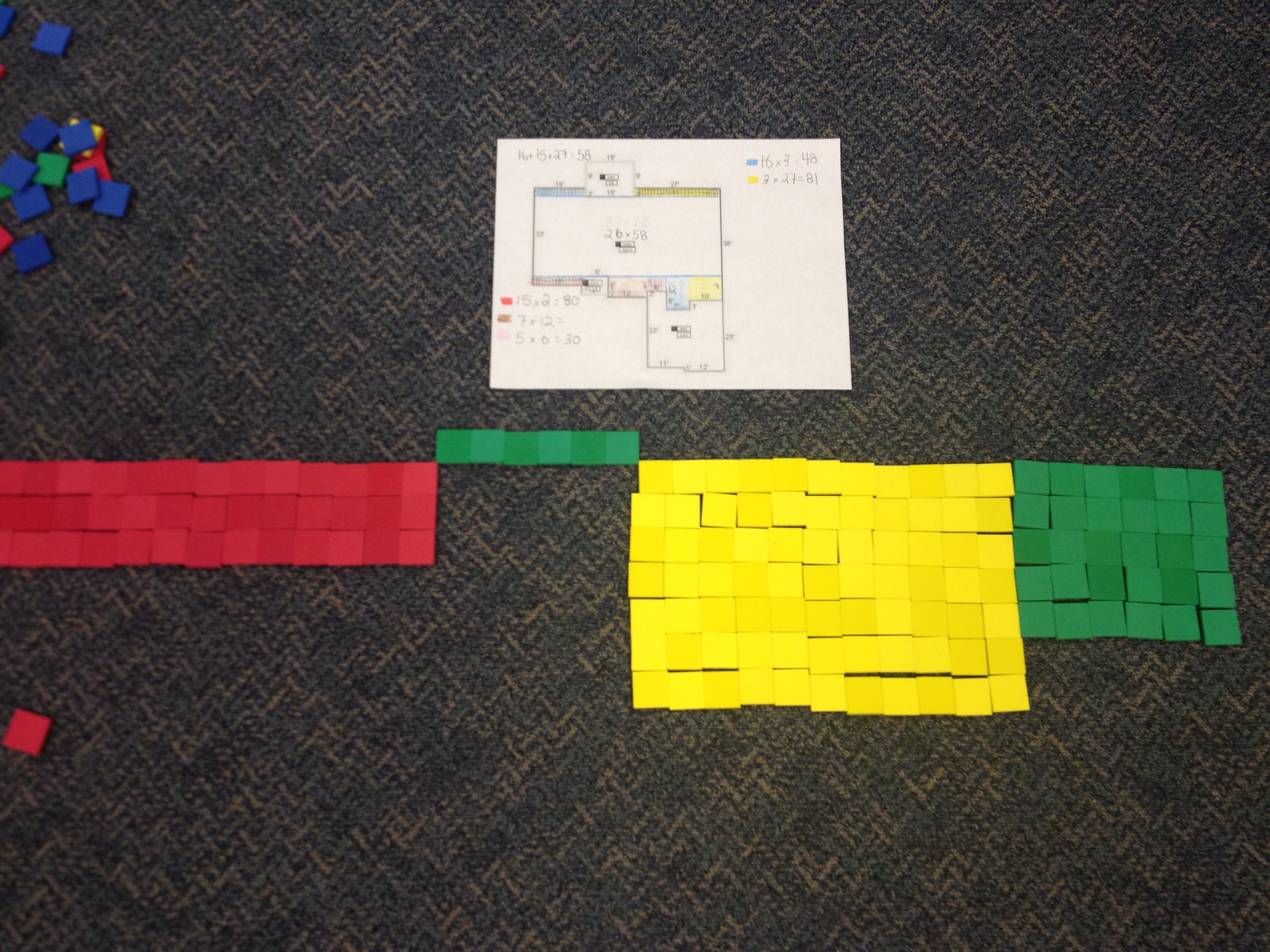  Use of tiles to construct the partitioned area.
